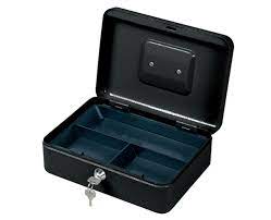 Large Cash Box | Locking Metal Box w/ Tray & Handle | EM-D-KAY