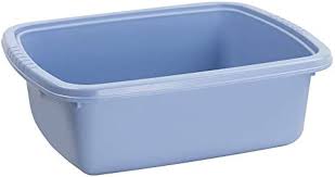 Square Plastic Wash Basin 6.25QT Light Blue