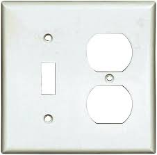 Two Gang Toggle & Duplex Receptacle Plate Eaton