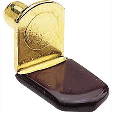 Brass Plated Shelf Pin w/Brown Plastic Tip ( 1/4" Hole - 3/8" Hole)