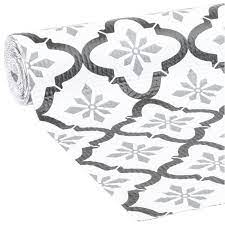 Grey Quatrefloral 12IN x 10FT Easy Liner