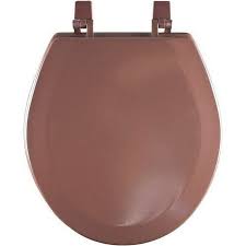 Wood Elongated Toilet Seat | 17" | Brown | Beveled Edge | Achim