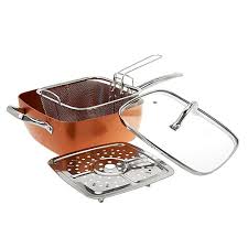 Korkmaz Deep Fry Pan Set | 6QT Non-Stick with Lid & Basket