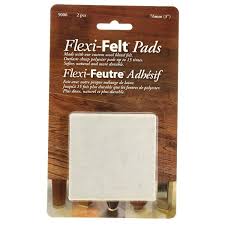 Square Felt Furniture Pads White (3") Flexi Felt