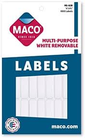 Rectangle Labels 5/16x1/2" MACO