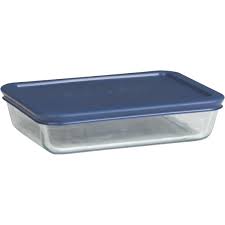 Glass Storage 3 Cup Pyrex Blue