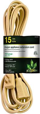 15' Extension Cord Beige Go Green