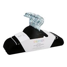 Velvet Kids Hangers 25pk Black Simplify