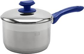 YBM Home 3QT Sauce Pot | Stainless Steel | Blue Handle
