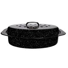 Millvado 19" Oval Roaster with Lid | Enamel Roasting Pan