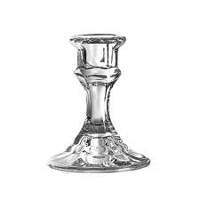 Candle Stick 4" Clear A&M Judaica & Gifts