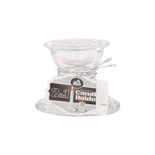 Glass Candle Holder 2-in-1 Ner Mitzvah
