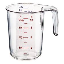 Clear Plastic Measuring Cup 1 Cup Choice