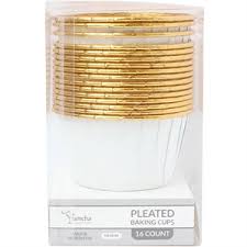 Small Pleated Baking Cup White Paper/Foil (16 Count)
