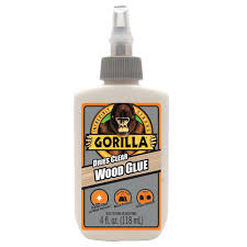 Gorilla Wood Glue Dries Clear | Water Resistant | 4 oz Bottle
