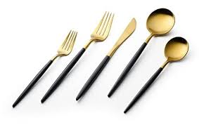 Black Gold Flatware 20pc Vikko