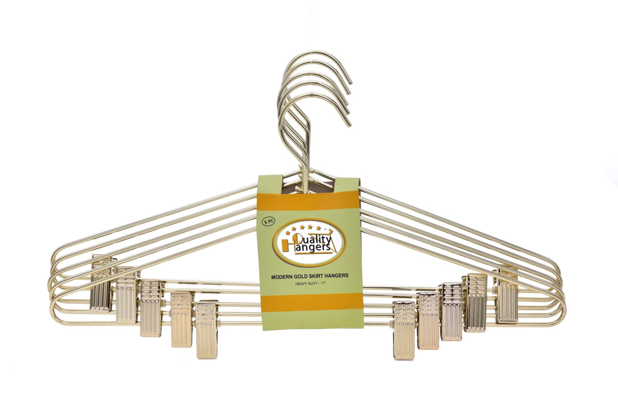 Modern Gold Skirt Hangers 5PK - Quality Hangers