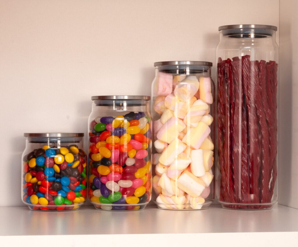 Glass Beveled Canister 450ML Kitchen Basics