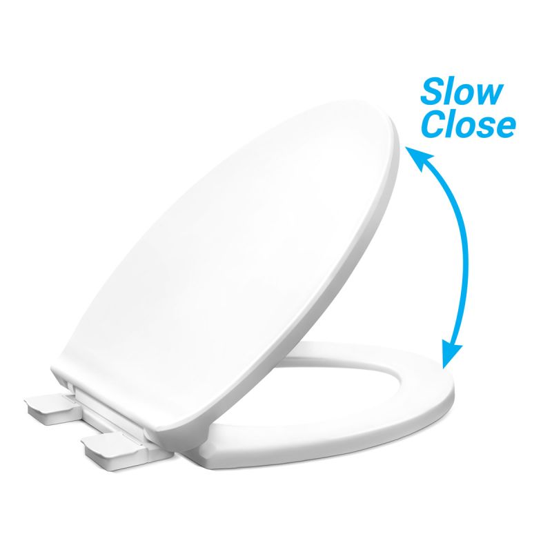 Slow Close Plastic Toilet Seat Elongated Power Clean