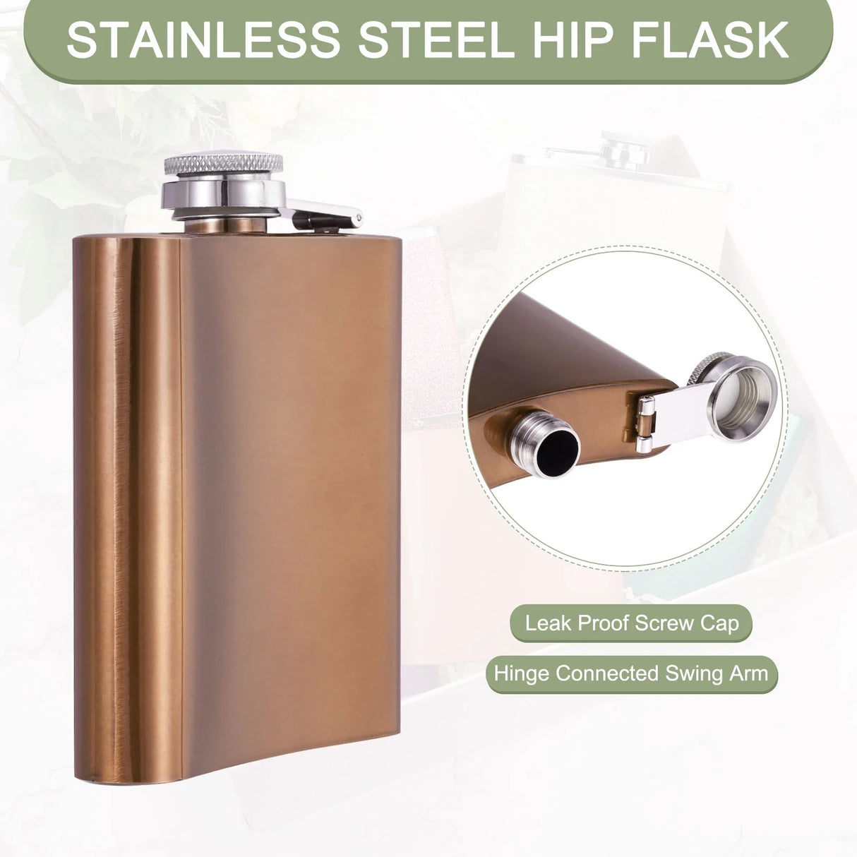 Stainless Steel Flask | Copper | 127 g | BarCraft