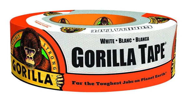 Gorilla White Duct Tape | 2" x 30 yd | Heavy-Duty | Weather-Resistant