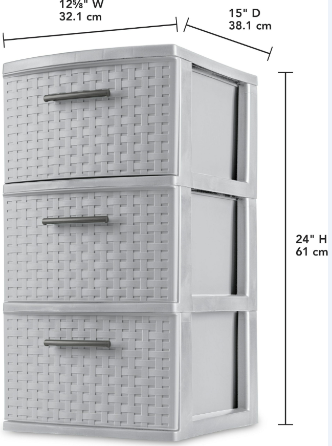 3 Drawer Weave Tower Cement