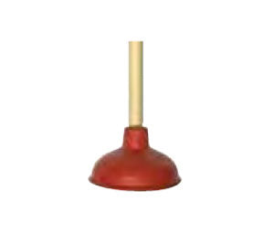 Red Plunger With Wooden Handle | 5" Rubber Cup | Aqua Plumb