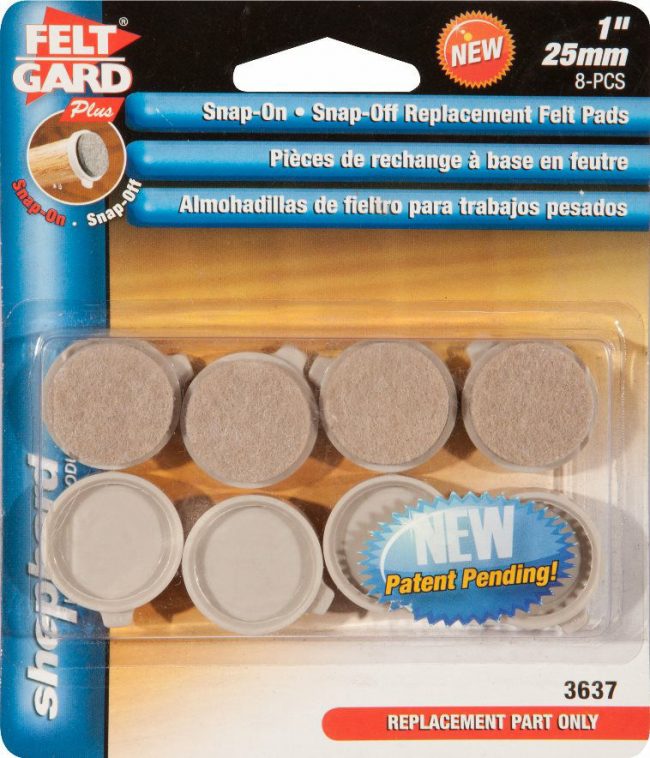 Snap On-Snap Off Replacement Felt Pads 1" Shepherd