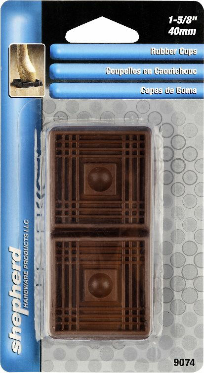 Rubber Cups 1-5/8" Brown Square Shepherd