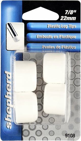 Plastic Leg Tips 7/8" White Shepherd