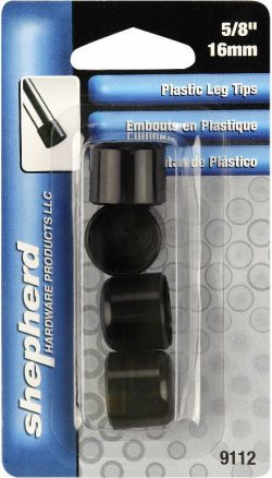 Plastic Leg Tips 5/8" Black Shepherd