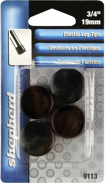 Plastic Leg Tips 3/4" Black Shepherd