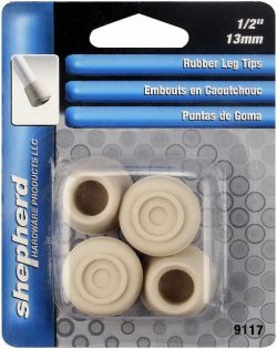 White Rubber Leg Tips 1/2" Shepherd