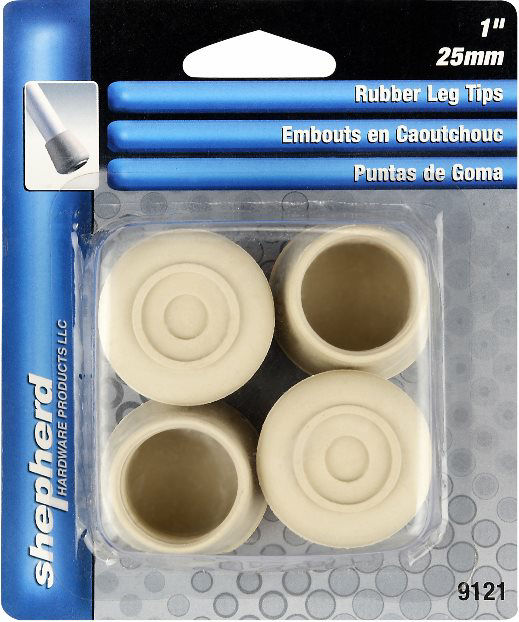 White Rubber Leg Tips 1" Shepherd