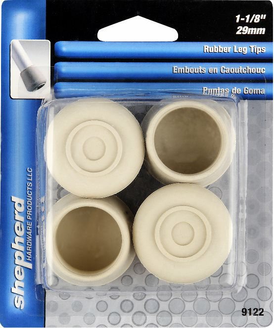 White Rubber Leg Tips 1-1/8" Shepherd