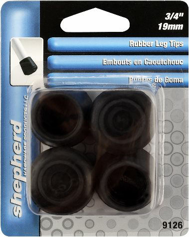 Black Rubber Leg Tips 3/4" Shepherd