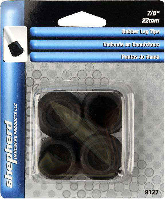 Black Rubber Leg Tips 7/8" Shepherd
