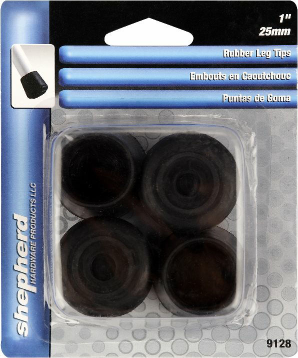 Rubber Leg Tips 1" Black Shepherd