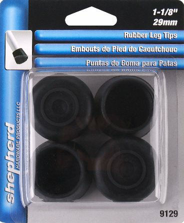 Black Rubber Leg Tips 1-1/8" Shepherd