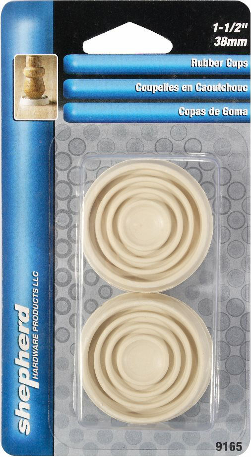 Rubber Cups 1-1/2" White Round Shepherd