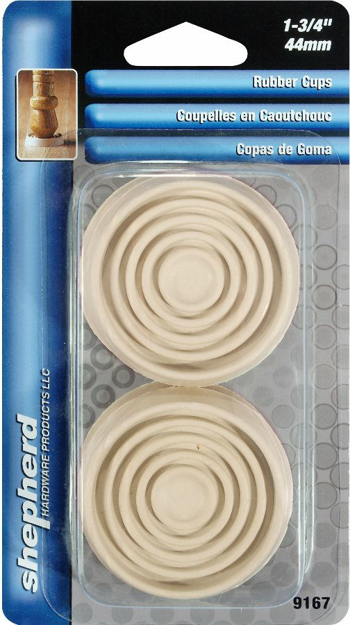 Rubber Cups 1-3/4" White Round Shepherd