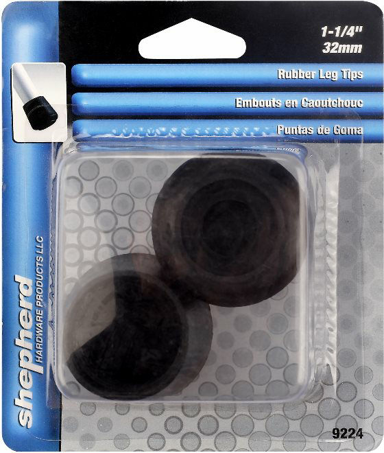 Black Rubber Leg Tips 1-1/4" Shepherd