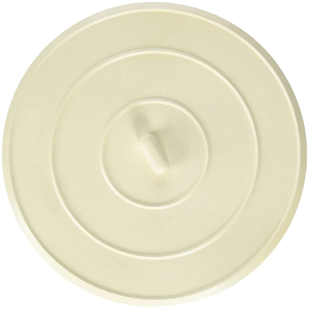 Flat Suction Sink Stopper | 5 Inch | White | Aqua Plumb