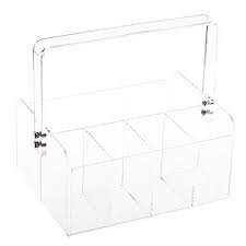 Acrylic Silverware Caddy (8-3/4" x 6-1/2" x 8") Huang Acrylic