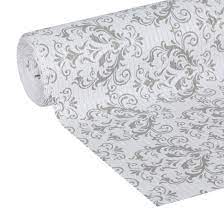 Grey Damask 12IN x 10FT Easy Liner