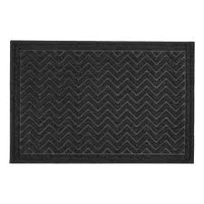 Large Chevron Coir Doormat Black 24" x 35"