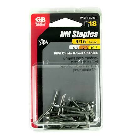 NM Cable Staples 18ct 9/16" Gardner Bender
