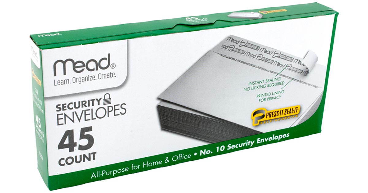 Security Envelopes Press It Seal It 45CT Mead