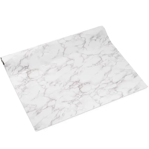 Peel & Stick Countertop Cover | White Marble | 26.5"x78.7"
