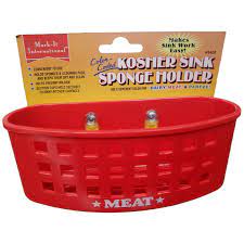 Red Kosher Sink Sponge Holder Mark It
